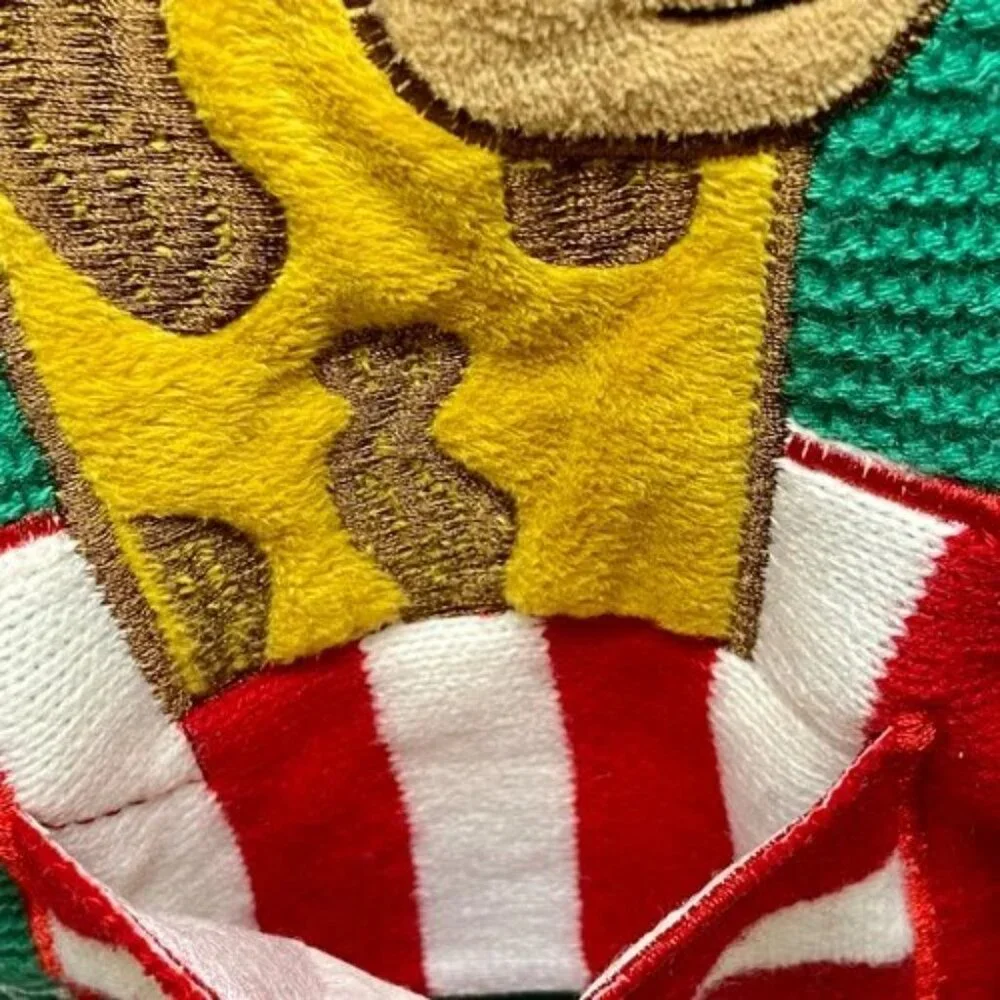 33 Degrees Christmas Sweater Men's XL Multicolor + Giraffe Scarf Beverage Pocket